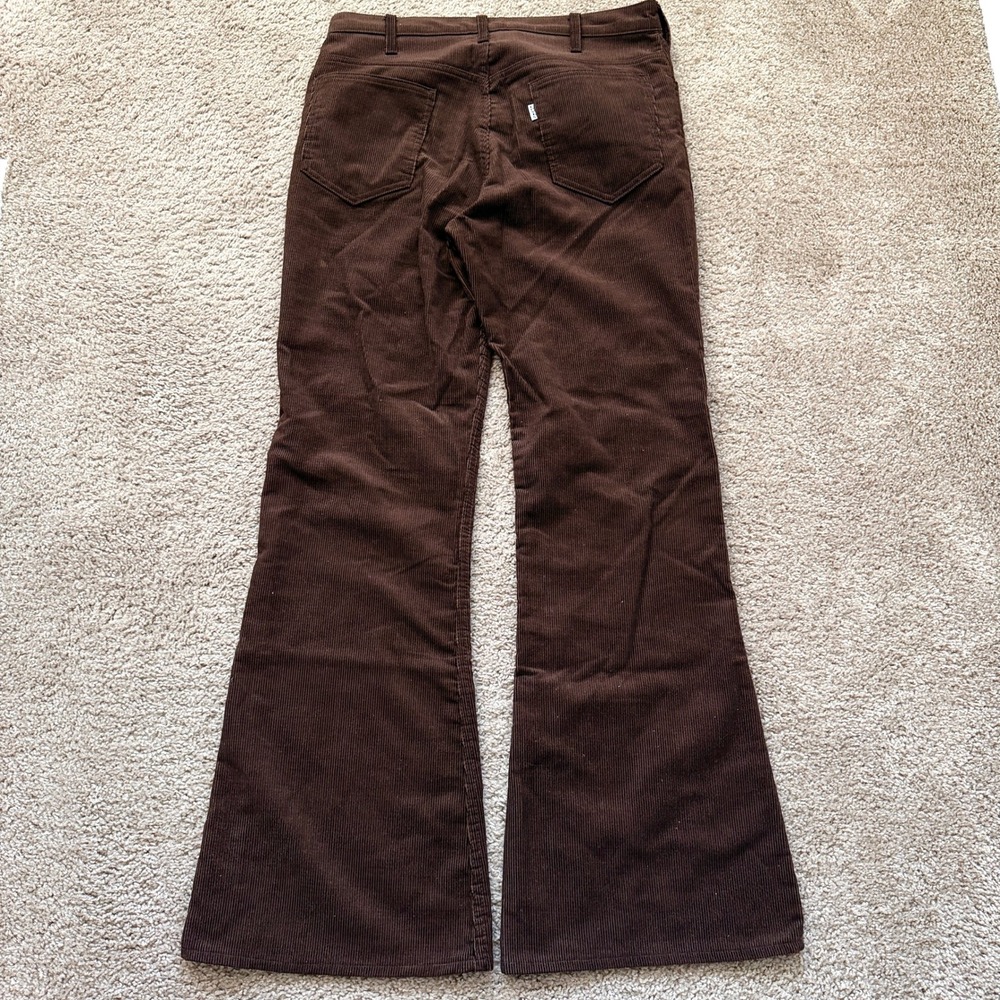 VTG 70s Levis Bell Bottom Corduroy Pants Mens 34x34 Brown Talon Zip 644 684 646